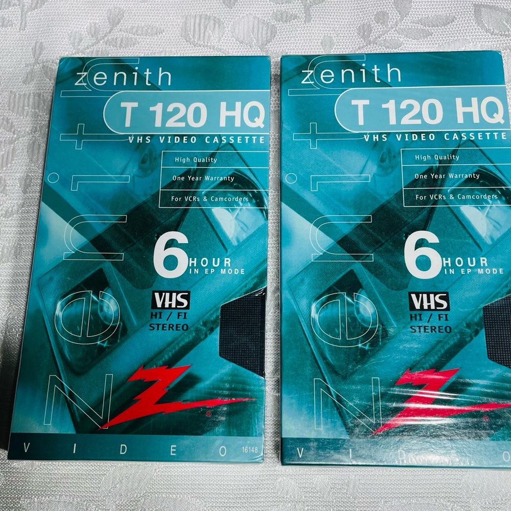 Zenith Blank VHS Tape T-120 HQ 6 Hr